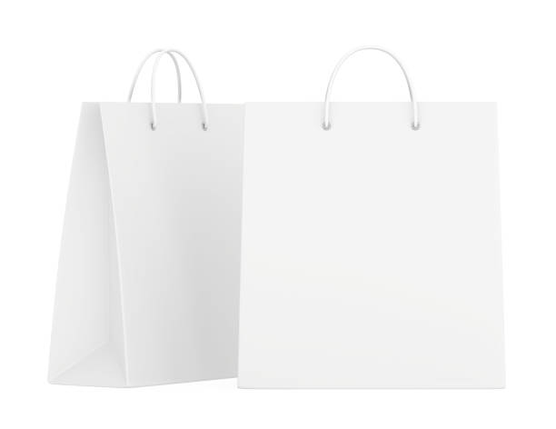 istock Paper Shopping Bags collection isolated on white background. 3d rendering. 653813778