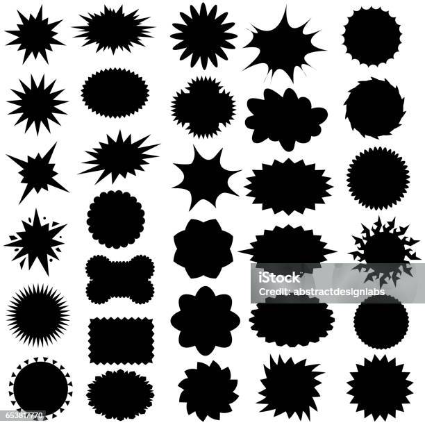 Star Bursts Or Sticky Stars Or Badge Sale Design Or Icon Illustration Stock Illustration - Download Image Now