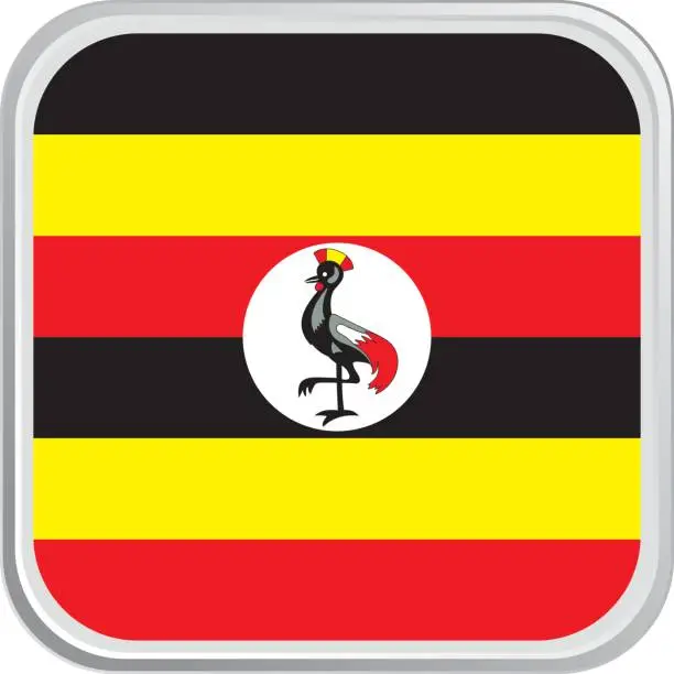 Vector illustration of Flag Uganda