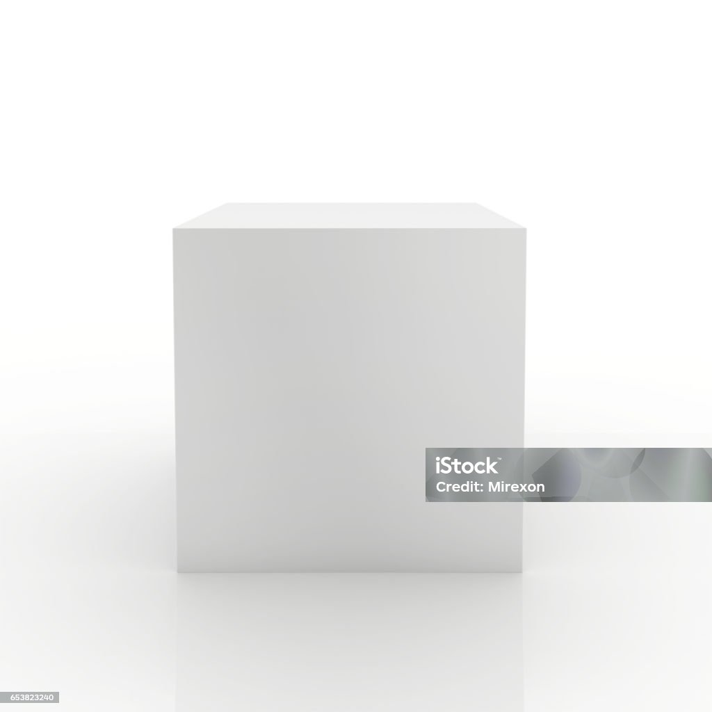 Blank box on white background. 3d rendering Blank box on white background. 3d rendering. White Color Stock Photo