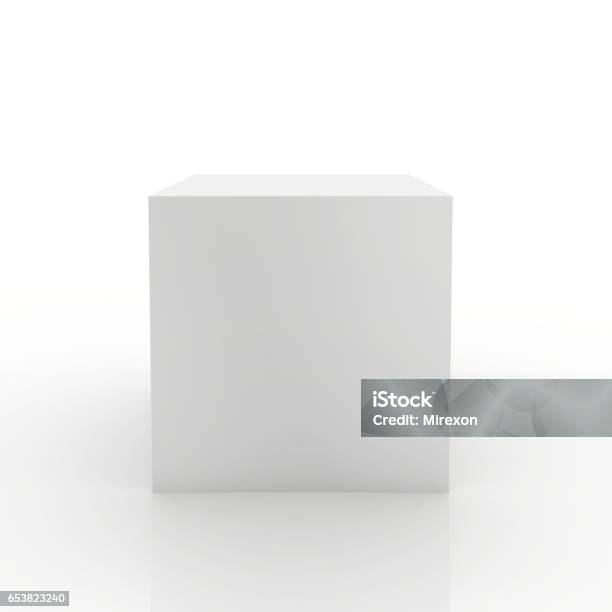 Blank Box On White Background 3d Rendering Stock Photo - Download Image Now - White Color, Box - Container, Cube Shape