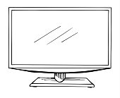 istock Sketch TV isolated on a white background. Monitor. Vector illustration. 653824386