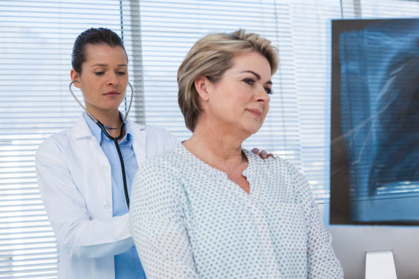 istock Female doctor examining a patient 653826460