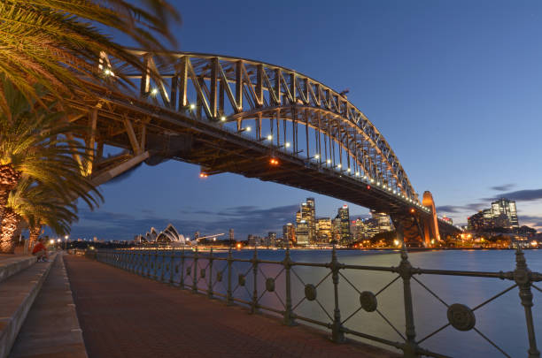 istock Sydney Harbour Bridge and Sydney Skyline at dusk 653832584