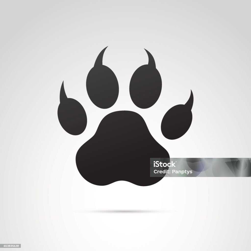 Paw Animal Footprint Icon Stock Illustration - Download Image Now - Wildcat  - Animal, Paw, Claw - iStock