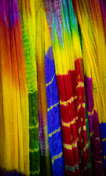 istock colorful Sri Lankan scarfs, clothes and textiles 653840762