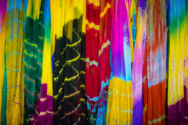 istock colorful Sri Lankan scarfs, clothes and textiles 653840784