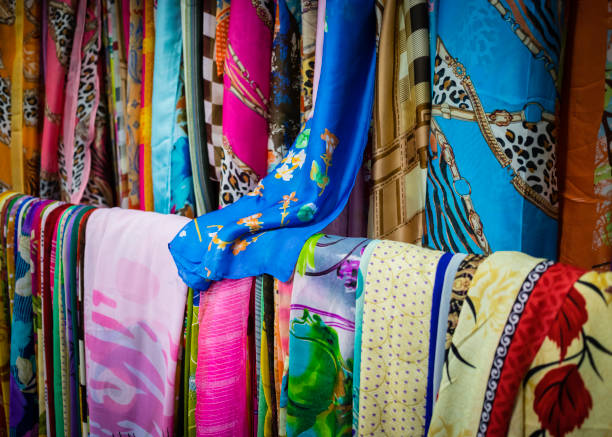 istock colorful Sri Lankan scarfs, clothes and textiles 653840852