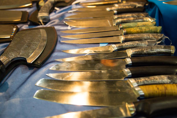 istock Collection of hunting knives 653843172