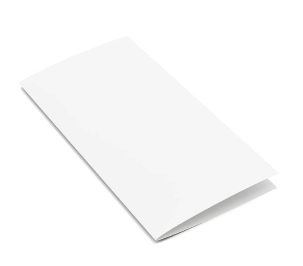 istock Stationary positioned two fold paper brochure 653847394