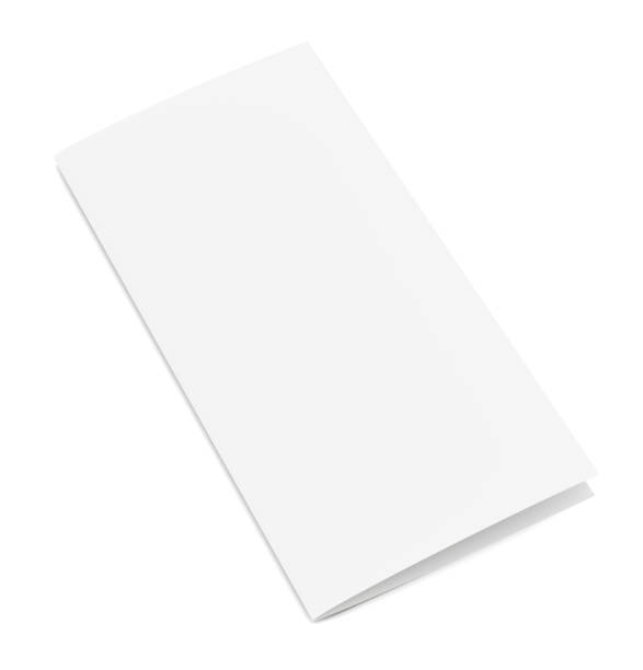 istock Stationary positioned blank two fold paper brochure 653847396