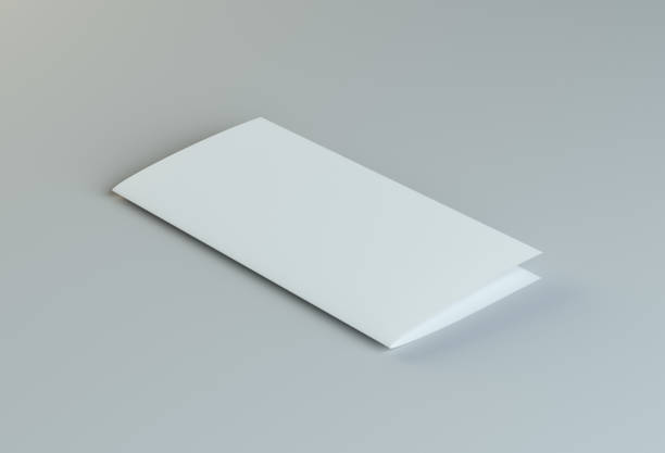 istock Stationary positioned blank two fold paper brochure 653847460