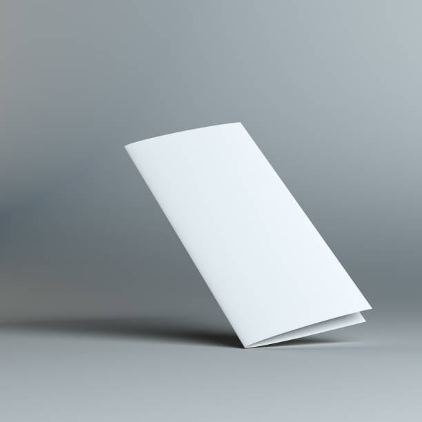 istock Stationary positioned blank two fold paper brochure 653847468