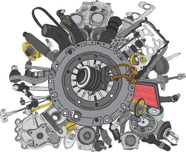 많은 영상을 여유 부품 - piston engine ball bearing work tool stock illustrations