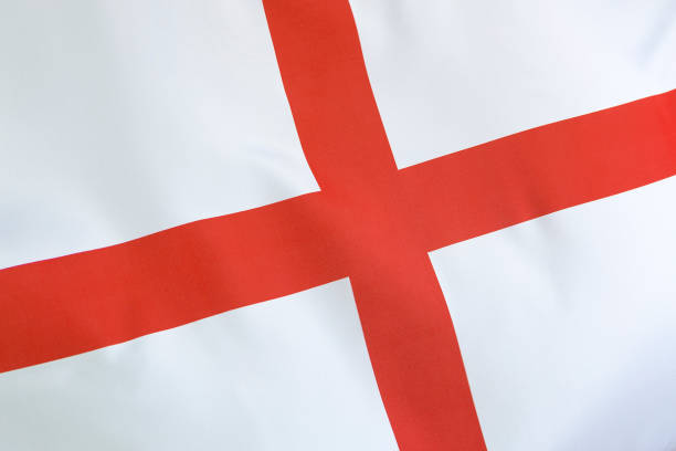 istock Closeup textile flag of England 653870890