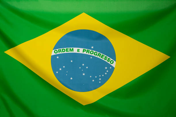 istock Textile flag of Brazil 653874120