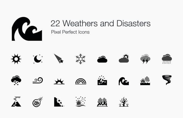 22 天氣和災害圖元完美圖示 - 旱災 幅插畫檔、美工圖案、卡通及圖標