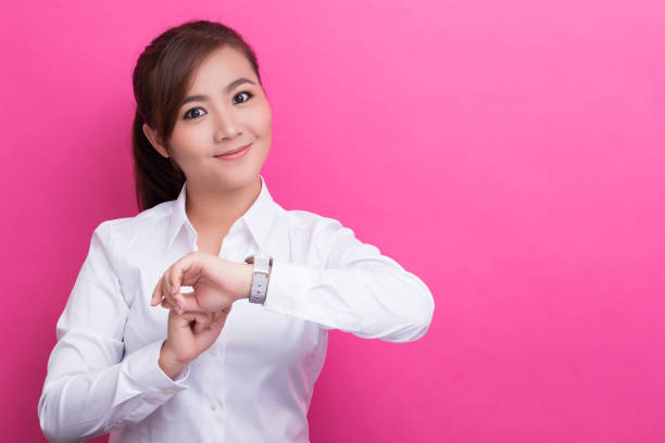 istock Happy woman has punctual 653877368