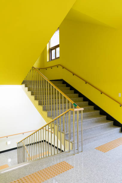 istock Interior staircases painted in beautiful colors 653877904