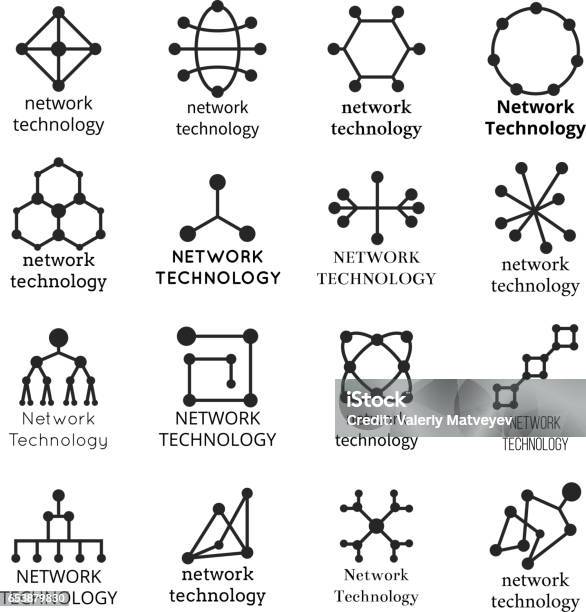 Network Technology Symbols Data Molecule Icons Stock Illustration - Download Image Now - Icon Symbol, Construction Frame, Node - Data