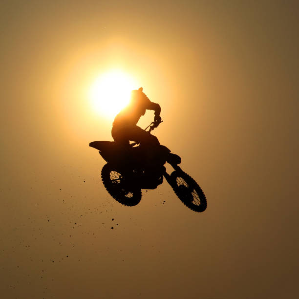 istock Motorcycle jumps in the air 653879896