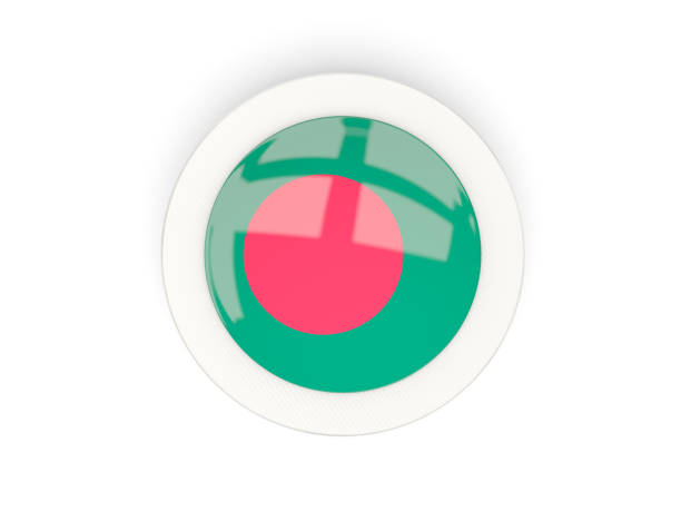 istock Round flag of bangladesh with carbon frame 653880638