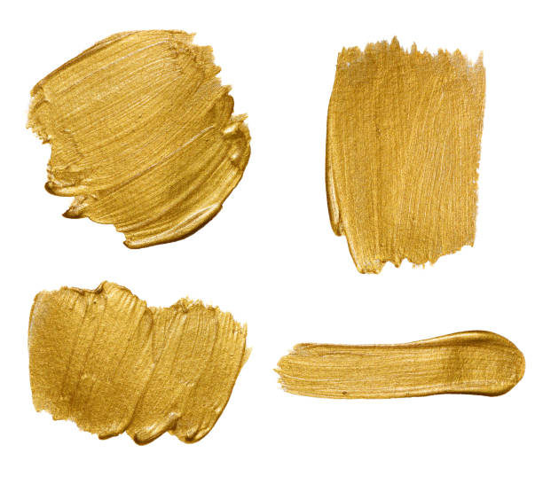 istock Gold paint stokes isolated 653882260