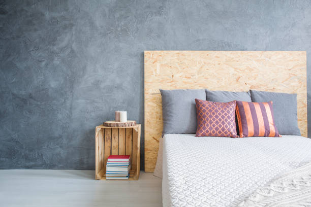 istock Room with eco, OSB bed 653892262