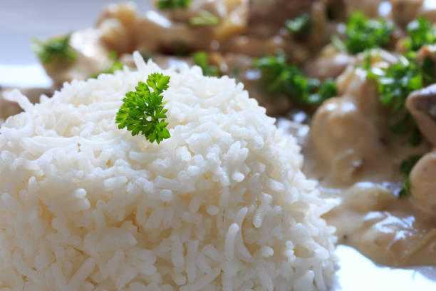 guarnición de arroz - geschnetzeltes fotografías e imágenes de stock