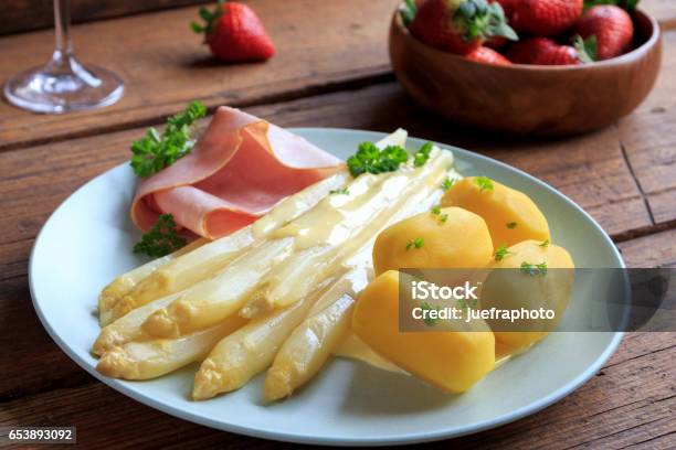 Fresh Asparagus With Ham Stock Photo - Download Image Now - Asparagus, Biology, Courthouse