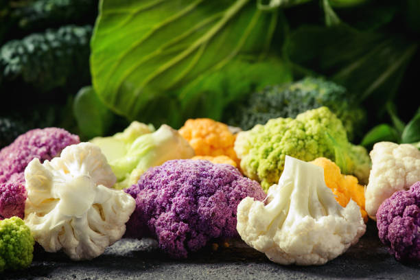 istock Green salads, cabbage, colorful veggies 653893404