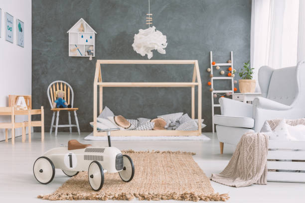 pokój dziecięcy w stylu skandynawskim - childrens furniture zdjęcia i obrazy z banku zdjęć