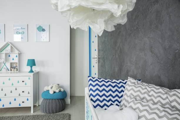 istock Child room with concrete wall 653894550