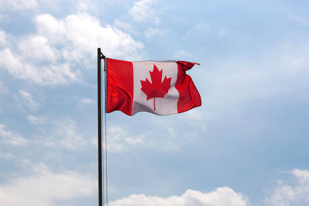 istock National flag of Canada on a flagpole 653898730
