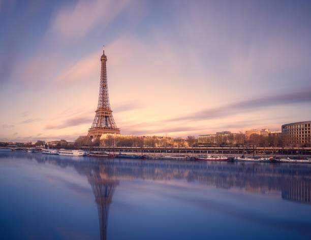 istock Eiffel Tower and the Seine river at Sunset, Paris 653901634