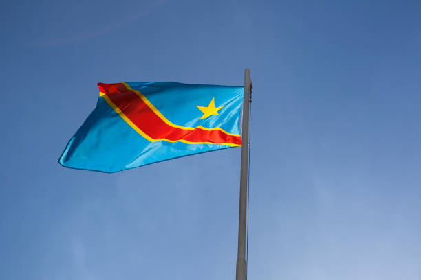 istock National flag of Congo on a flagpole 653902660