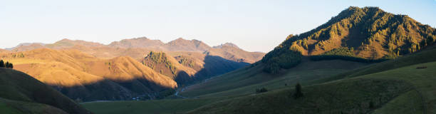 istock Village landscape panorama in the evening 653902968