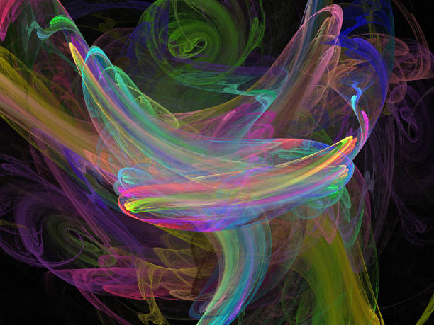 istock image of one Digital Fractal on Black Color 653912980