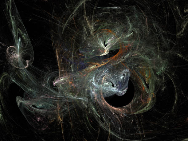 istock image of one Digital Fractal on Black Color 653916262
