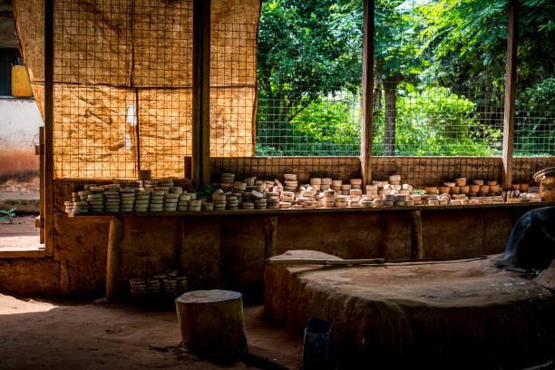 istock Beads in Mold in Old African Bead Factory 653916662