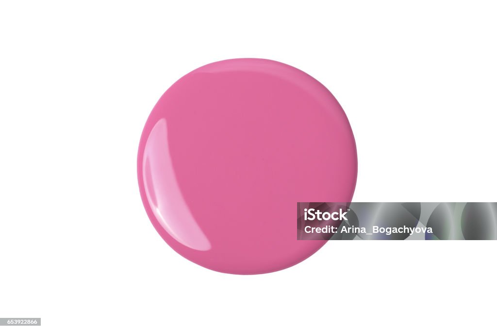 Pink paint nail polish Pink paint nail polish isolated on white background, texture Nail Polish Stock Photo