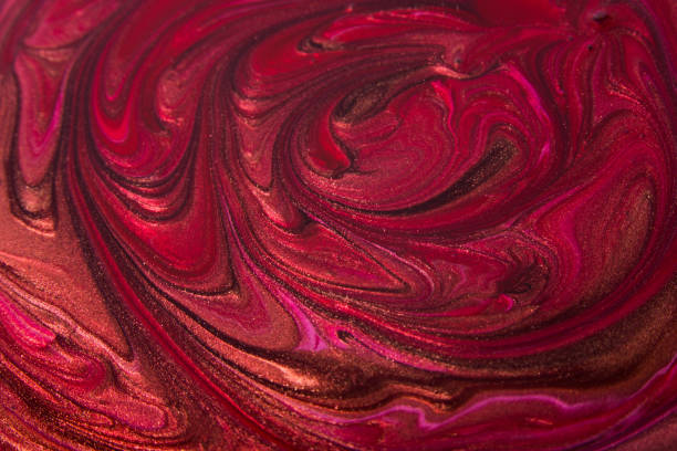 istock Red purple nail polish texture 653923344