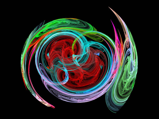 istock image of one Digital Fractal on Black Color 653925302