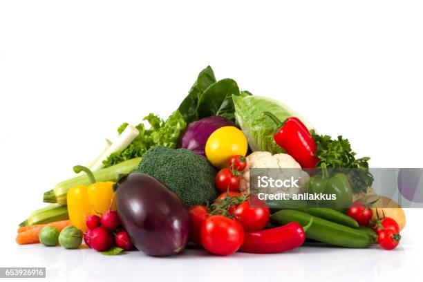 Stack Of Fresh Vegetables Stock Photo - Download Image Now - Vegetable, Heap, Stack