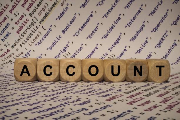 istock account - cube with letters and words from the computer, software, internet categories, wooden cubes 653928414