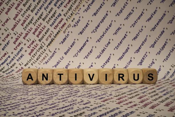 istock antivirus - cube with letters and words from the computer, software, internet categories, wooden cubes 653928602