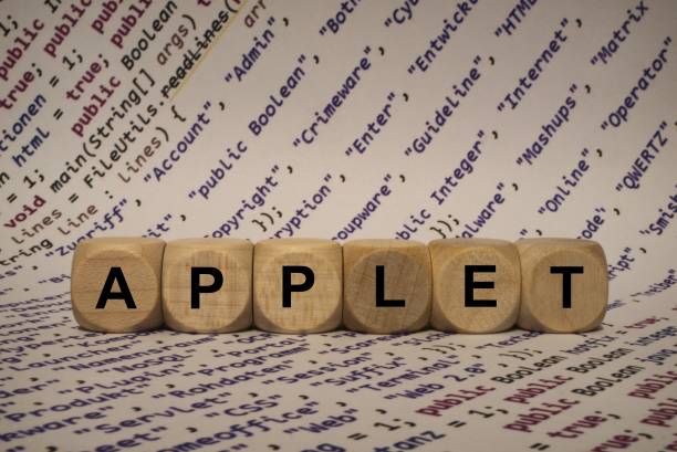 istock applet - cube with letters and words from the computer, software, internet categories, wooden cubes 653928860