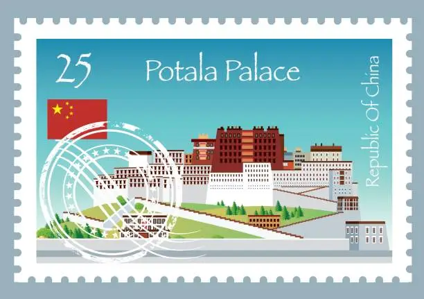 Vector illustration of China Postage