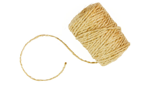 Roll Of Linen String Rope Isolated Stock Photo - Download Image Now - Rope,  Thin, Brown - iStock