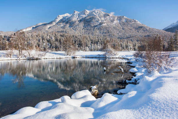 istock panorama scene at winter in Bavaria with ice and snow 653937476